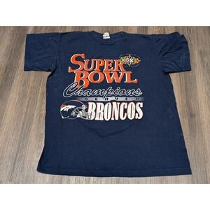 Vintage 90s Denver Broncos Super‎ Bowl XXXII Champions T Shirt True Fan L? READ